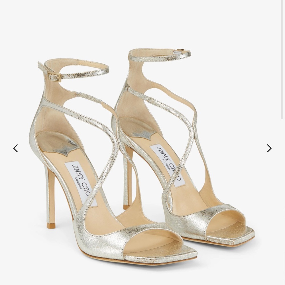 Jimmy Choo Azia 95 Sandals Champagne